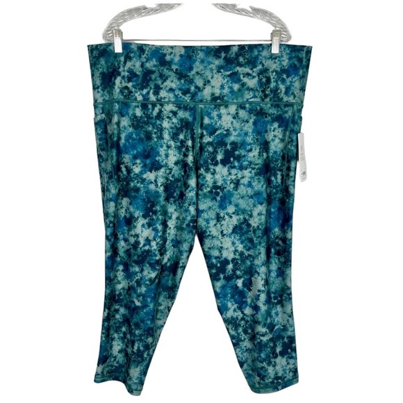 Athleta Plus Salutation Stash Pocket II 7/8 Tight Leggings Blue Tie Dye size 3X - Picture 3 of 16